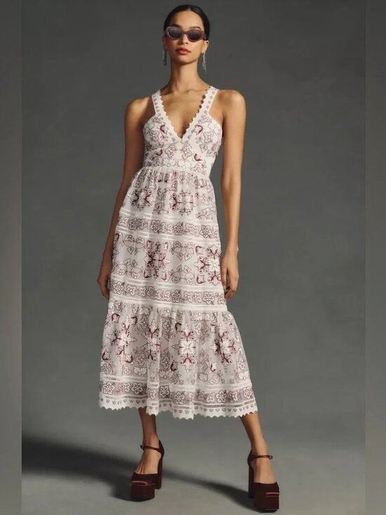 Anthropologie Dresses & Skirts - BY ANTHROPOLOGE TIERED V-NECK DRESS | SIZE M | NWOT